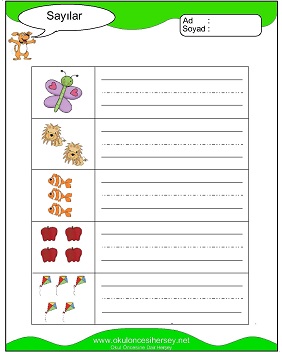 okul öncesi 2 sayısı çizgi çalışması